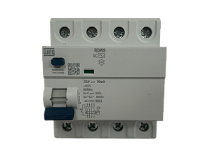 Interruptor DR Tetrapolar 220-400V 25A 30mA RDWSAC30254D99 Weg
