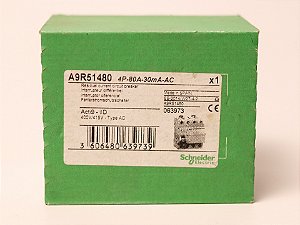 Interruptor Diferencial Residual tetrapolar 80A 30mA A9R51480 Schneider Electric