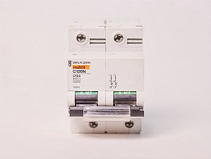 Disjuntor bipolar 125A C120N 18363 Merlin Gerin Usado
