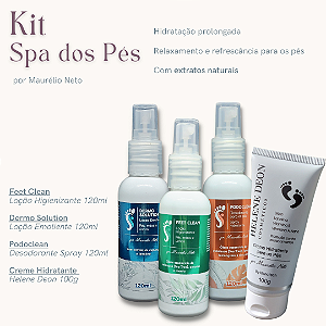 Kit Spa dos Pés (SUPER OFERTA) Feet Clean, Dermo Solution, Podo Clean e Helene Deon
