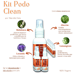 Kit Podoclean -(10)Unidades Desodorante para os Pés - 120ml (SUPER OFERTA)