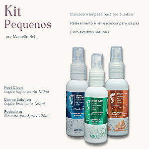 Kit Pequenos Feet Clean, Dermo Solution e Podo Clean 120 ml