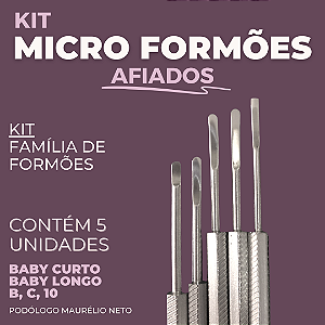 Kit Família de Formões - 5 Instrumentos - Afiados ( KPR)n B,C,10, Baby curto e longo