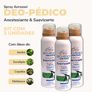 Kit com 3 Deo-Pédico - Aerossol Suavizante e Anestesiante