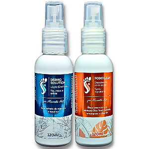 KIT DERMO SOLUTION (EMOLIENTE) PODOCLEAN (DESODORANTE PARA OS PÉS E CALÇADOS) 120 ML