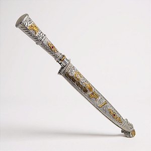 Faca Solingen Guazubira Em Prata 600 Ouro 12k