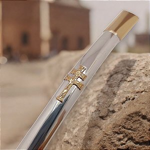 Bomba De Chimarrão Cano Chato Prata E Ouro Cruz Missioneira