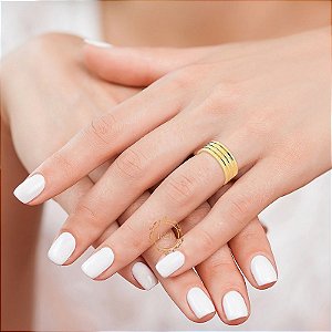 Aliança em ouro 18k750 com 3 frisos e acabamanto fosco