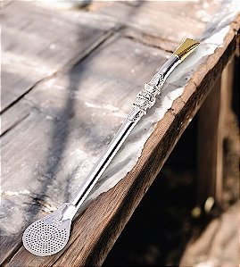 Bomba Chimarrão Prata600 Bojo Colher 22cm Uruguaia