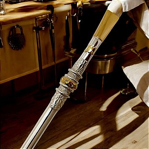 Bomba de Prata com 1 anel pequeno em ouro folhas em prata Personalizado Letra no cano