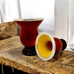 Cuia Chimarrão Prata 600 com Chapinha Ouro 12k