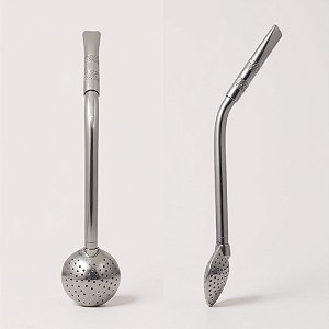Bomba de Chimarrão Premium em Inox - Estilo Uruguaio para Cuias Compactas