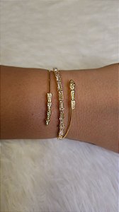 Bracelete serpente zircônias