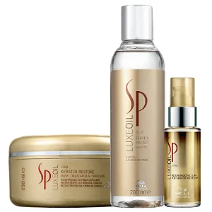 Kit SP System Professional Luxe Oil Keratin - Shampoo 200 ml + Máscara 150 ml + Óleo Capilar 30 ml