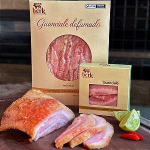 GUANCIALE CURADO E DEFUMADO SEM PELE PEDAÇO 150G PREMIUM