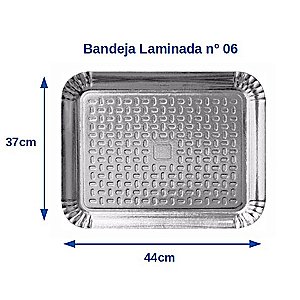 Bandeja Laminada nº 6 Prata 37cm x 44cm