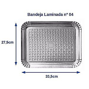 Bandeja Laminada nº 4 Prata 27,5cm x 33,5cm