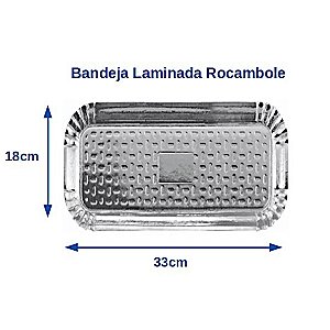 Bandeja Laminada Rocambole Prata 18cm x 33cm