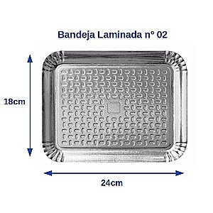 Bandeja Laminada nº 2 Prata 18cm x 24cm