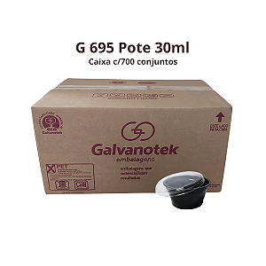 G695 Pote 30ml Preto - Caixa c/700cj.