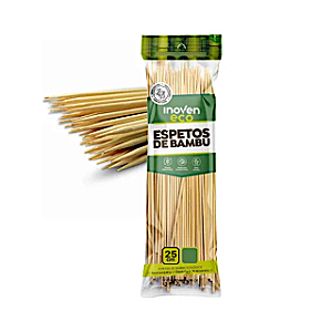 Espeto de Bambu 25cm - Pacote c/50un
