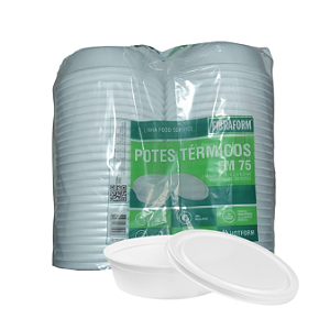 Marmita de isopor redonda 750ml com tampa FM75 - fardo c/50un