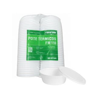 Marmita de isopor redonda 1100ml com tampa FM110 - fardo c/50un