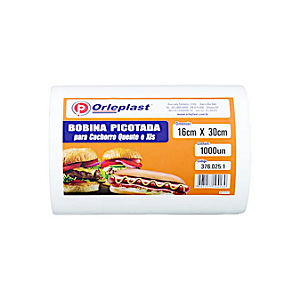 Bobina Plástica para Xis e Cachorro-Quente 16x30cm – Embalagem para Delivery c/1000un