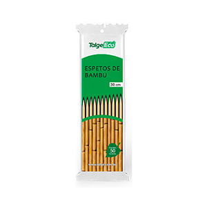 Espeto de Bambu 30cm para Churrasco e Petiscos – Pacote com 50 Unidades