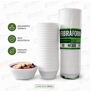 HF300 Pote Térmico Redondo 300ml - Pacote c/50un