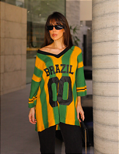 Tee Blusa Tricot Brasil Listras