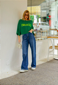 Blusa Tricot Brasil Ampla