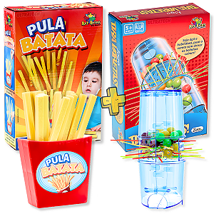 Kit 2 Brinquedos Infantis Tira Varetas + Pula Batata Divertido e Emocionante