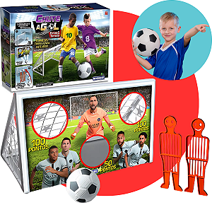 Kit Com 2 Gols De Futebol + Bola E Bonecos Barreira Infantil Envio Imediato