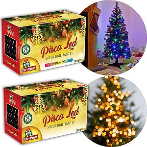 Pisca Pisca 100 Luz Leds Decoração 8 Funções Árvore De Natal