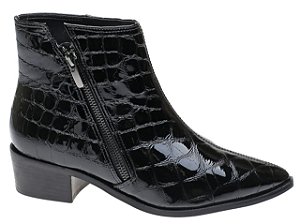 Bota Croco Gloss Preto Tabita