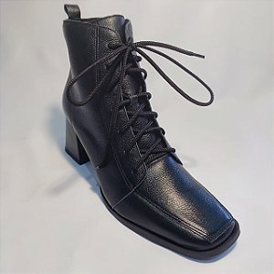 Bota Lugo Cabedal Couro Bolonha Preto Miss Mohr