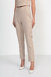 Calça Slim Alfaiataria Flor de Lis Beige Palha