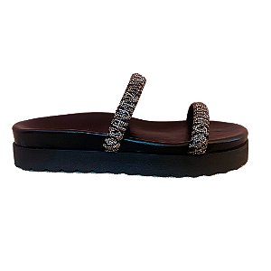 Sandalia Papete Brilho Schutz Preto