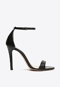 Sandália Gisele Salto Alto Couro Preta