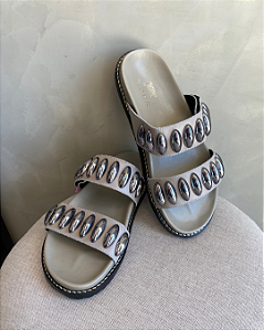 Papete Couro com Velcro Miss Mohr Aveia