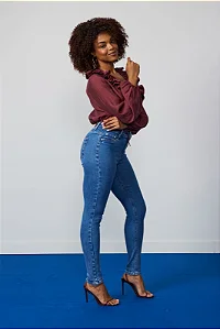 Calça Jeans Feminina Skinny Cigarrete Cintura Alta Miss Mohr Denim Zero