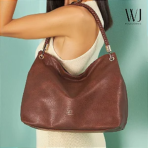 Bolsa Hobo Grande Com Alça Trancada Role WJ Café