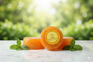 Sabonete Artesanal de Maracujá com Bucha Vegetal Esfoliante Natural Hidratante Relaxante