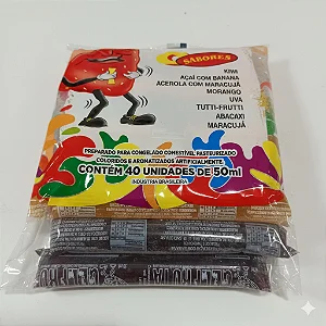 Geladinho Gel Fruta Médio Pacote c/ 40 unidades 50ml