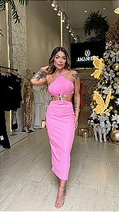 Vestido Midi Malha Texturizada