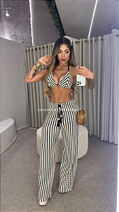 Conjunto calça listrado mar!