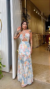 Vestido Longo Tule Floral 5 estrelas !