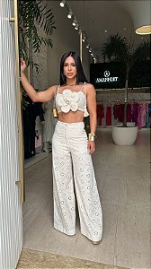 Conj. Calça/Cropped Max Flor 5 estrelas !