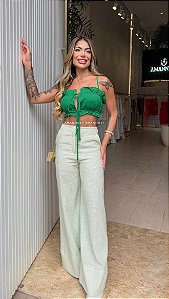 Conj. Calça Pantalona/Cropped 5 Estrelas !
